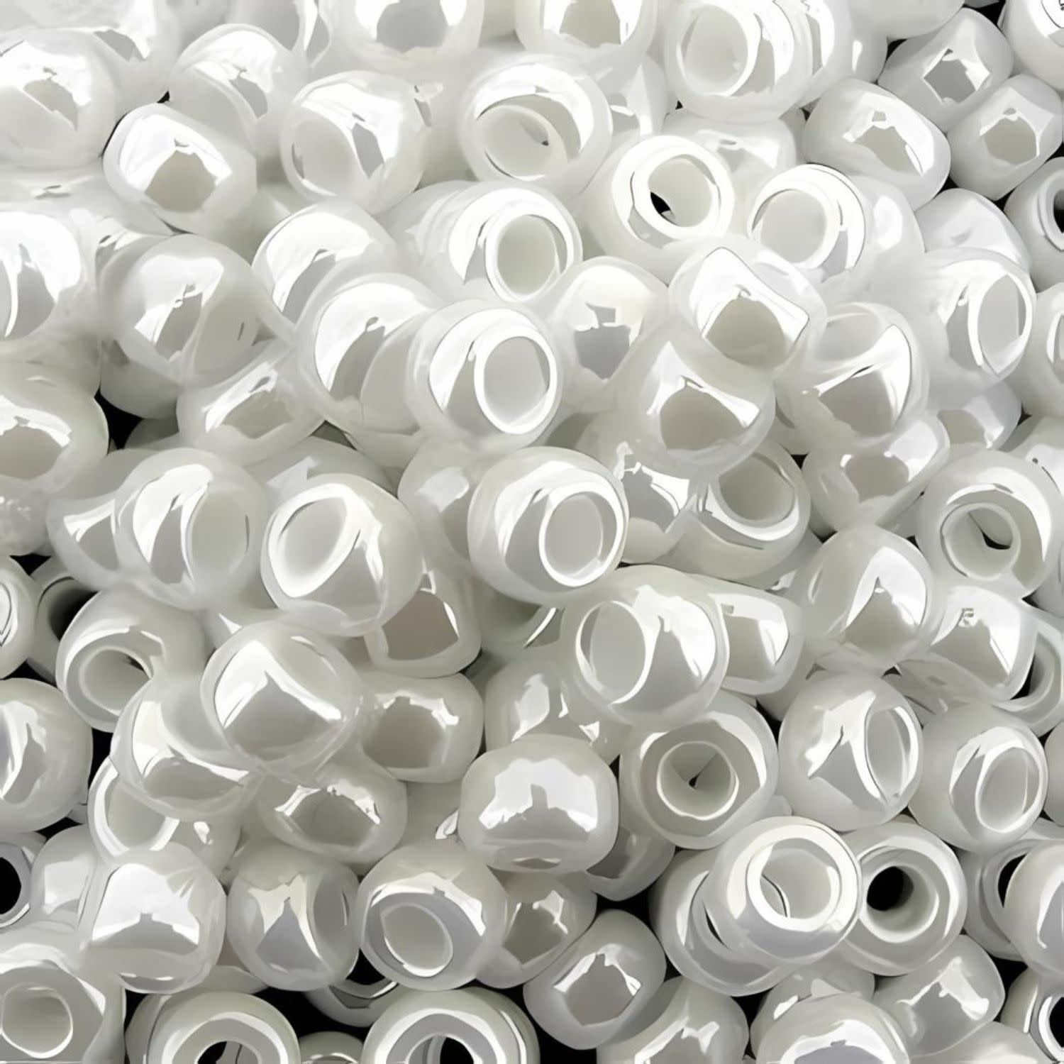 #6 Miyuki Seed Beads - White Ceylon, 6-9528-TB, Approx 240 Beads, 1 five inch tube, 20 grams