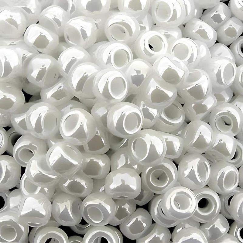 #6 Miyuki Seed Beads - White Ceylon, 6-9528-TB, Approx 240 Beads, 1 five inch tube, 20 grams