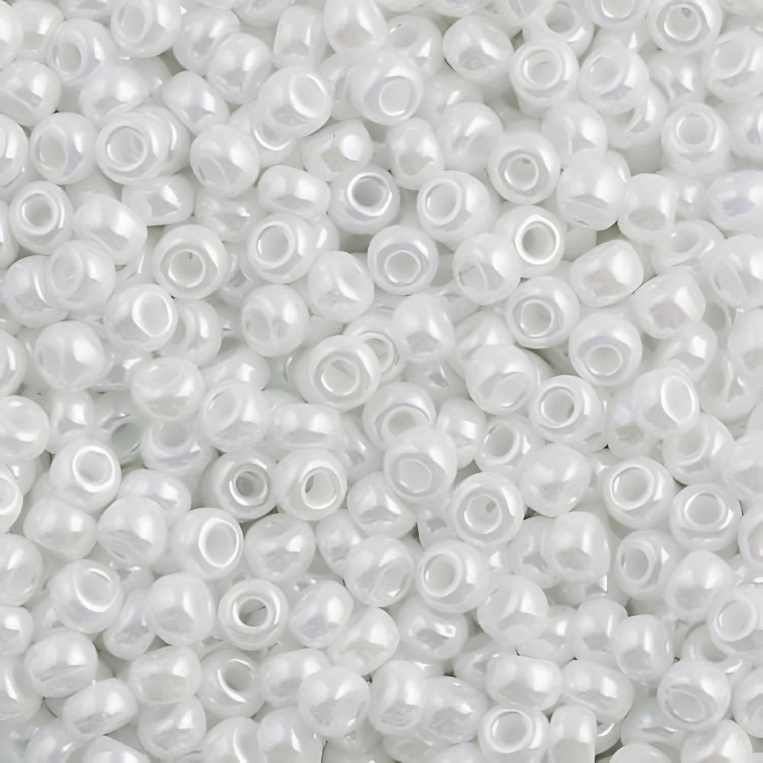 #11 Miyuki Seed Beads - White Ceylon, 11-9528-TB, Approx 24 Grams, 1 five inch tube