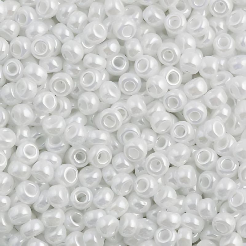#11 Miyuki Seed Beads - White Ceylon, 11-9528-TB, Approx 24 Grams, 1 five inch tube