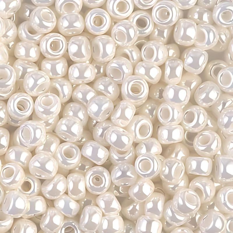 #6 Miyuki Seed Beads - Ivory Ceylon, 6-9592-TB, Approx 240 Beads, 1 five inch tube, 20 grams