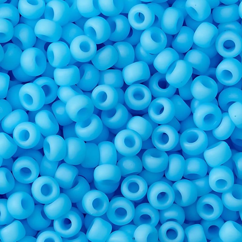 #6 Miyuki Seed Beads - Matte Opaque Light Blue, 6-9413F-TB, Approx 240 Beads, 1 five inch tube, 20 grams