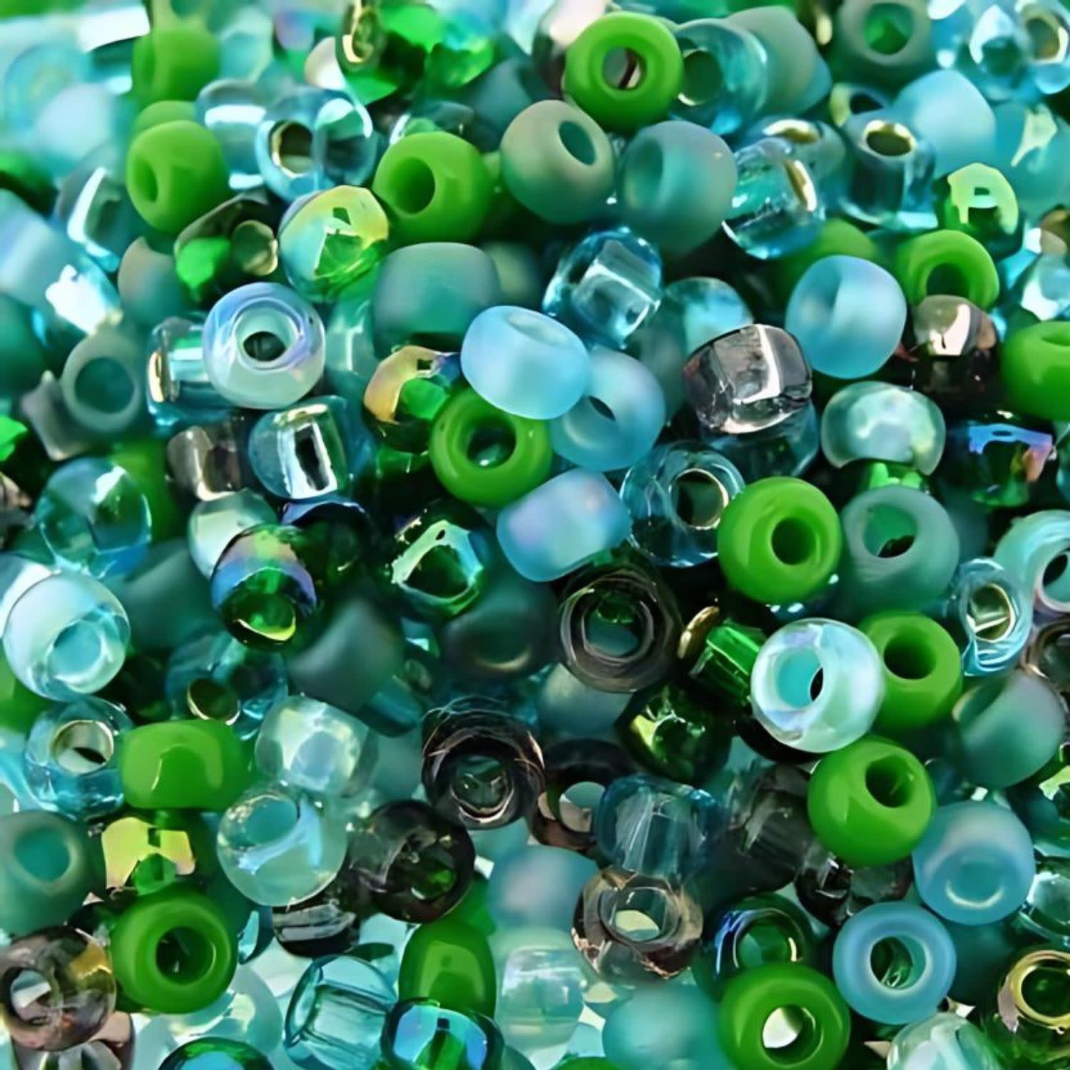 #8 Miyuki Seed Beads - Mix Lagoon, 8-9MIX06-TB, Approx 858 Beads/22 Grams, 1 five inch tube