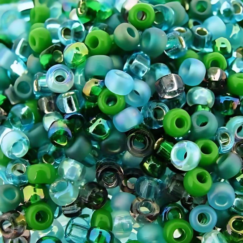 #8 Miyuki Seed Beads - Mix Lagoon, 8-9MIX06-TB, Approx 858 Beads/22 Grams, 1 five inch tube