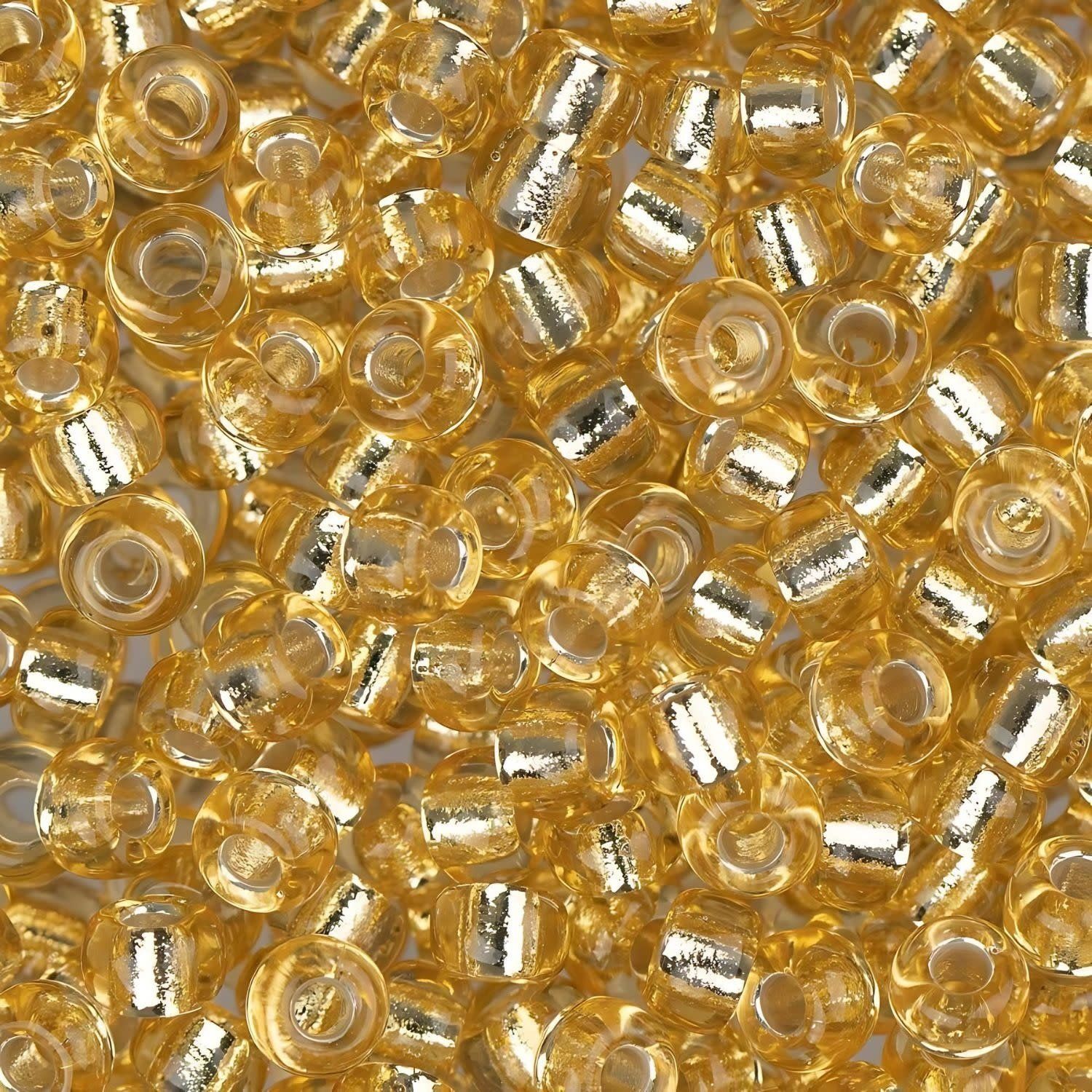 #8 Miyuki Seed Beads - Silver Lined Gold, 8-9702-TB, Approx 858 Beads/22 Grams, 1 five inch tube