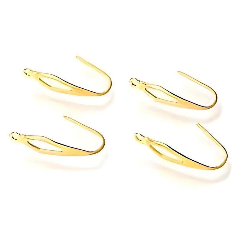 GP Stainless Steel Ear-Wires, Earring Hooks, W/Diamond Cut Out, 20pcs, 20.5x4.5mm, Hole 1.5mm, 6gms/0.21oz