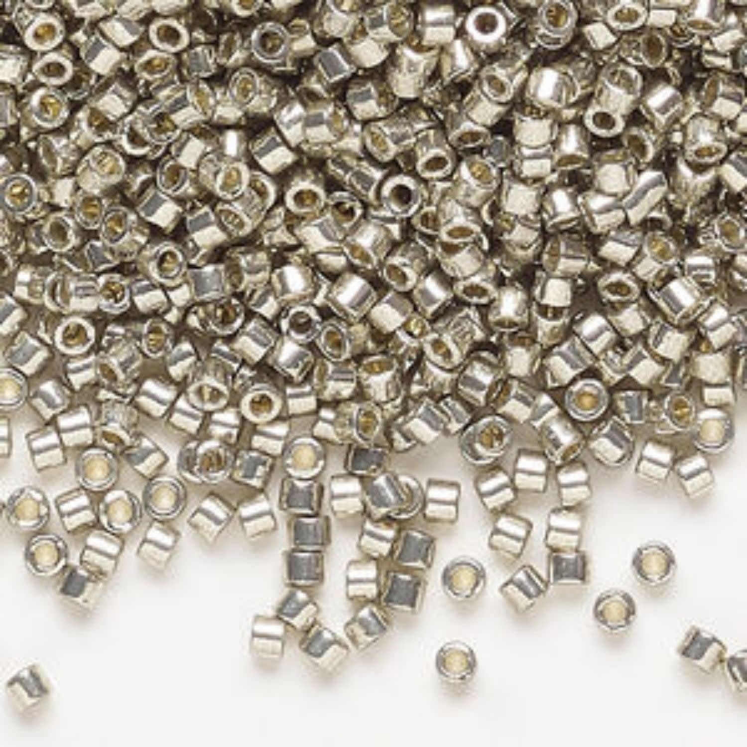 #11 Delica Seed Beads, Duracoat Galvanized Light Smoky Pewter, DB1851-TB, Approx 1440 Beads, 1 two inch tube, 7.2 grams