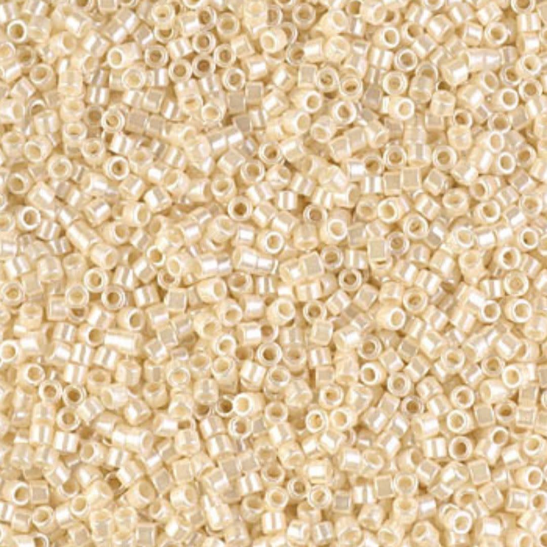 #11 Delica Seed Beads, Ceylon Crystal Ivory, DB1900-TB, Approx 1440 Beads, 1 two inch tube, 7.2 grams