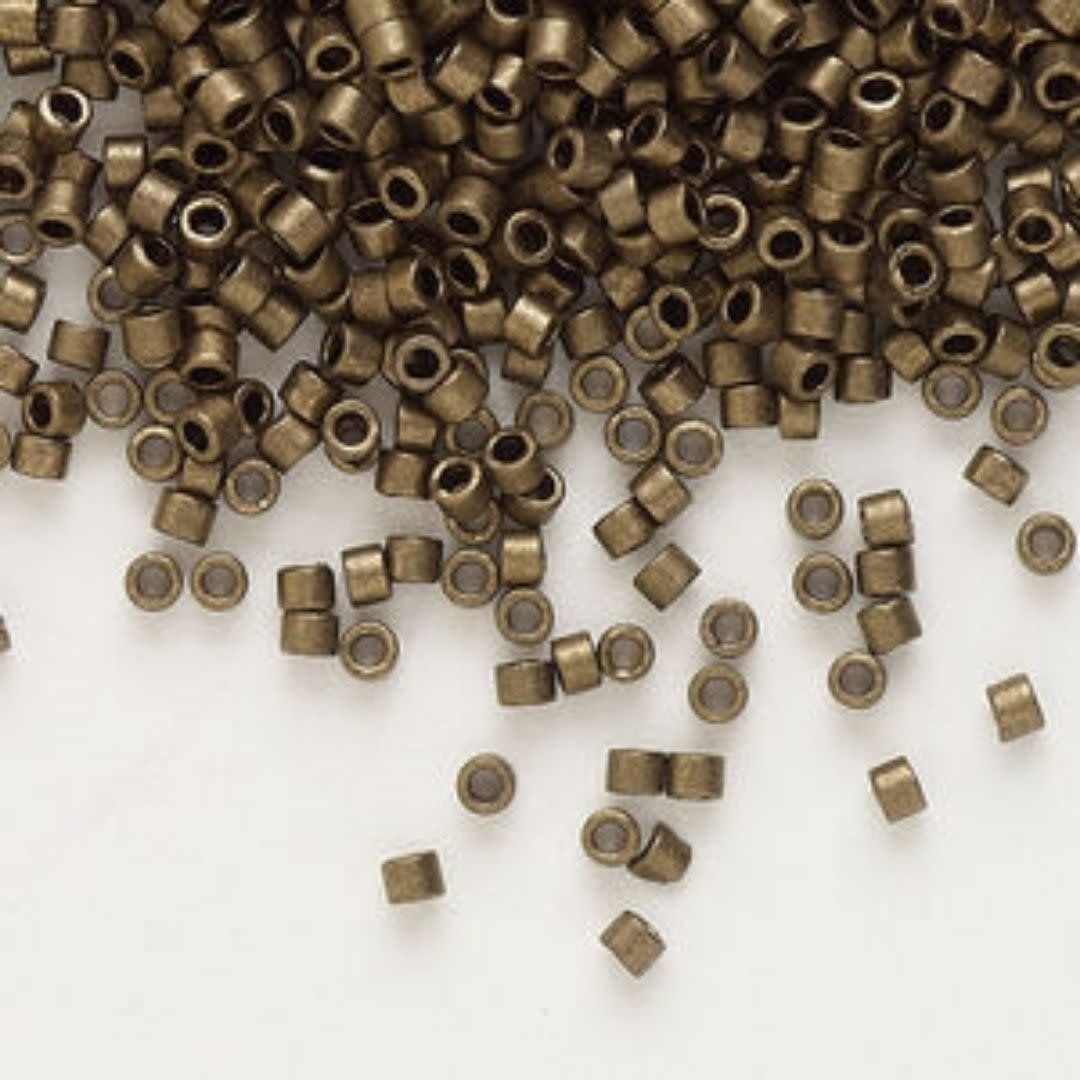 #11 Delica Seed Beads, Matte Metallic Dark Gold Bronze, DB322-TB, Approx 1440 Beads, 1 two inch tube, 7.2 grams