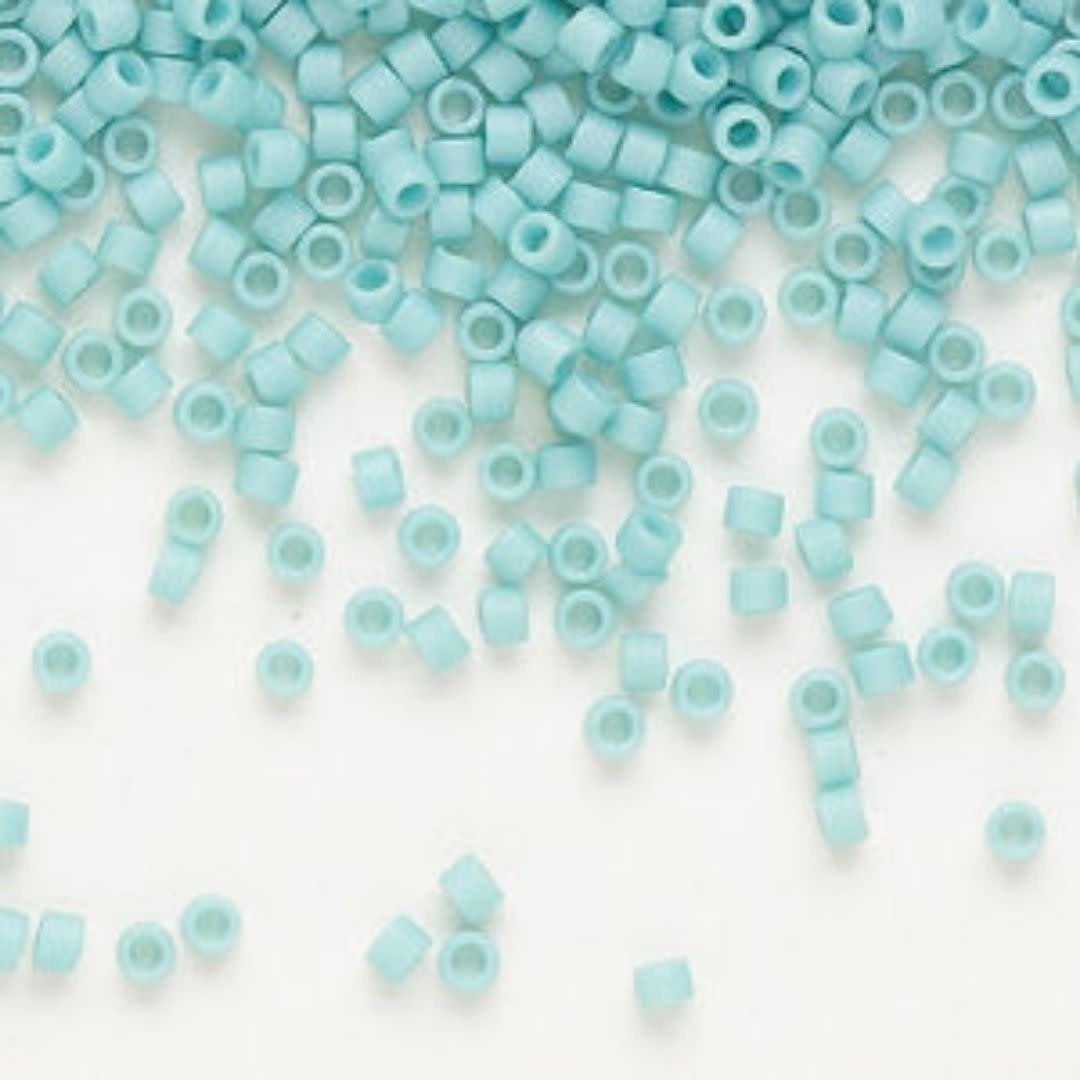 #11 Delica Seed Beads, Matte Opaque Metallic Light Aqua, DB375-TB, Approx 1440 Beads, 1 two inch tube, 7.2 grams
