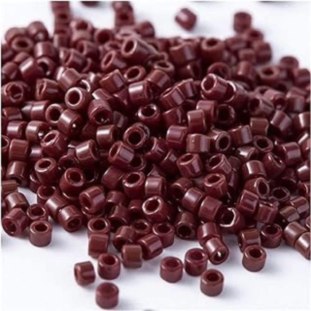 #11 Delica Seed Beads, Opaque Chocolate Brown, DB734-TB, Approx 1440 Beads, 1 two inch tube, 7.2 grams