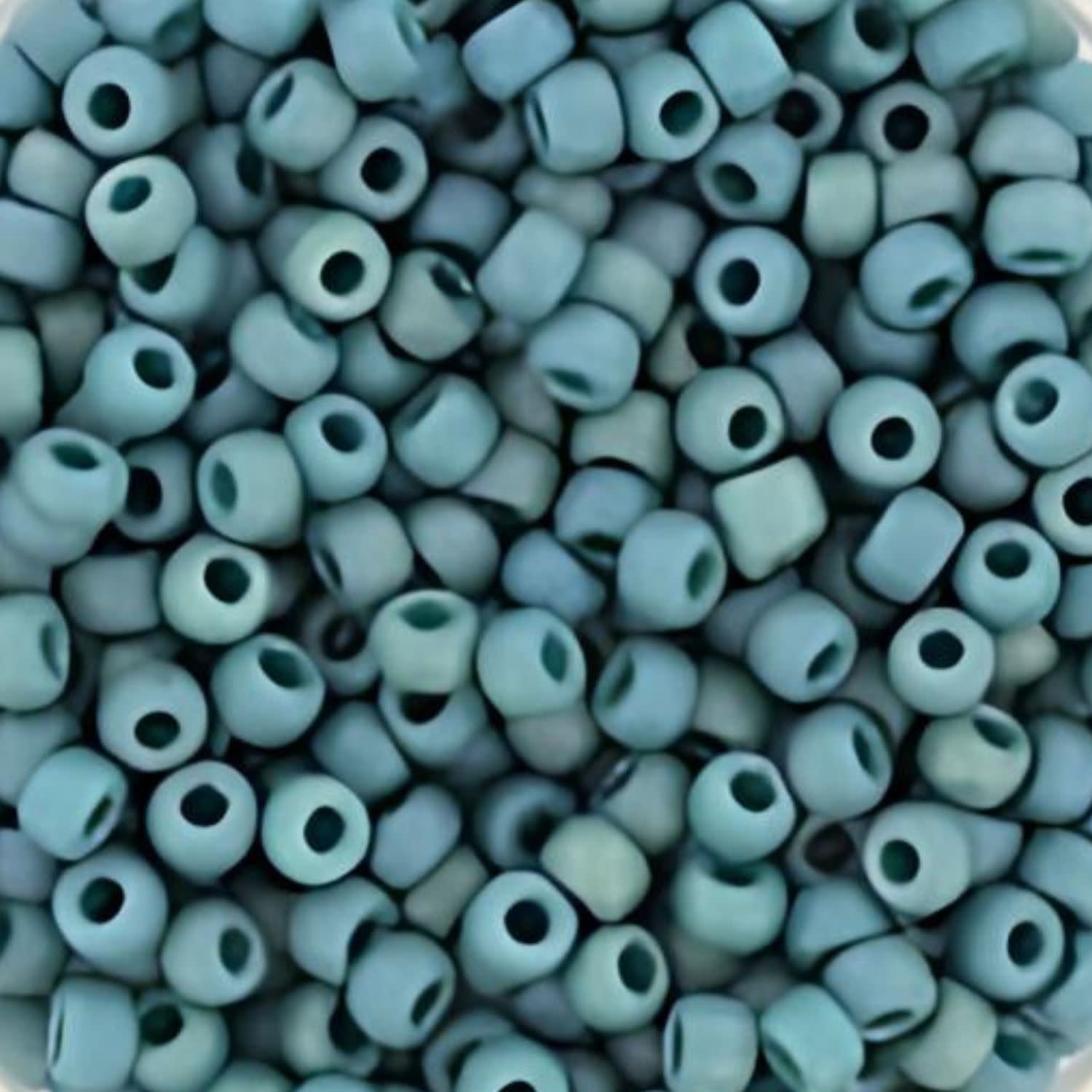 #8 Miyuki Seed Beads - Frosted Opaque Glaze Peacock Blue/Green Rainbow/AB, 8-94702-TB, Approx 858 Beads/22 Grams, 1 five inch tube