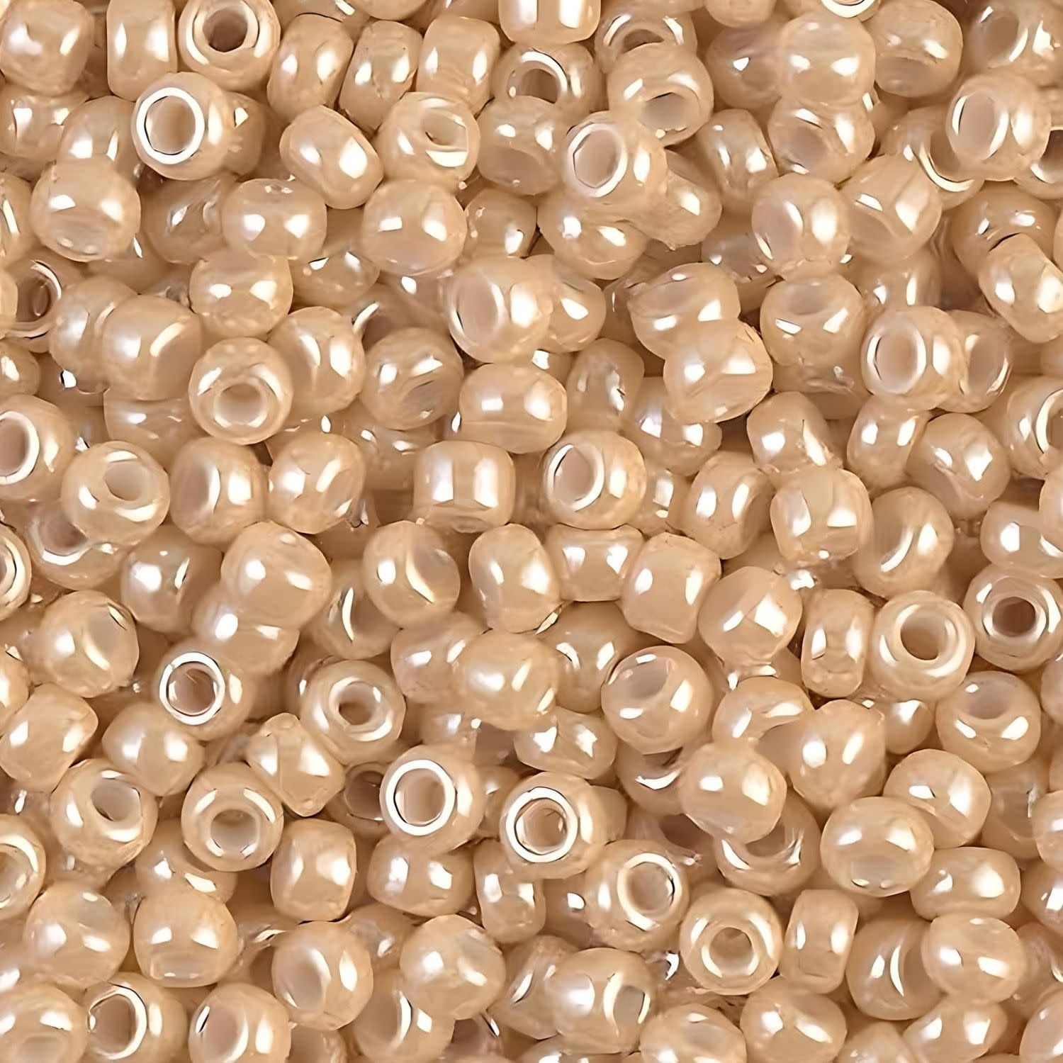 #8 Miyuki Seed Beads - Dark Beige Ceylon, 8-9593-TB, Approx 858 Beads/22 Grams, 1 five inch tube
