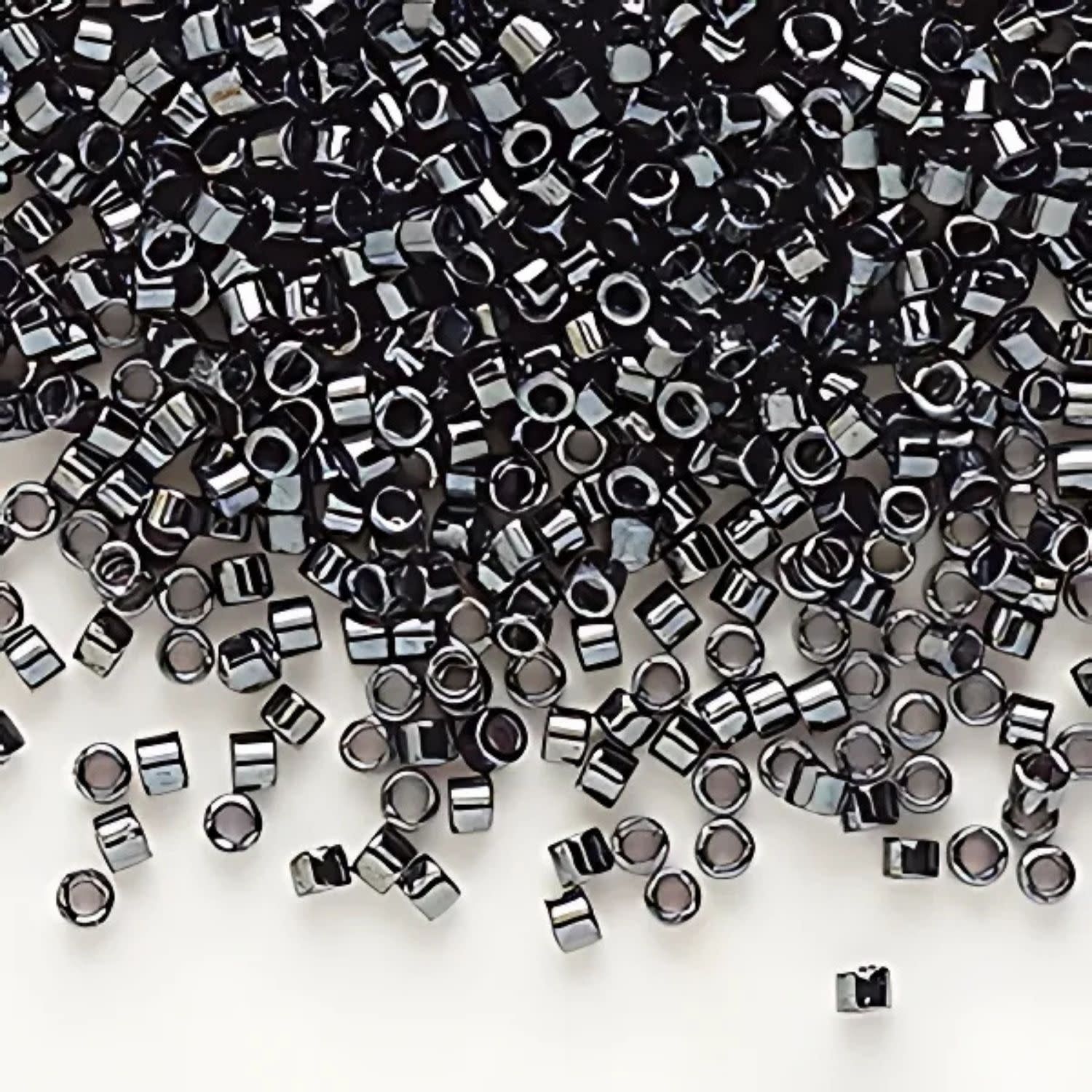 #11 Delica Seed Beads, Gunmetal, DB001-TB, Approx 1440 Beads, 1 two inch tube, 7.2 grams