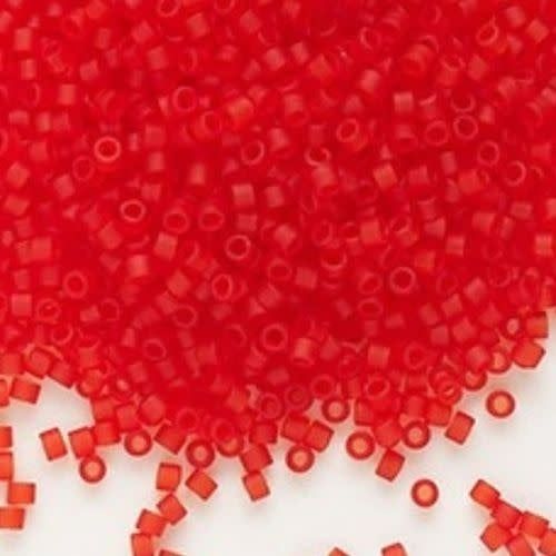 #11 Delica Seed Beads, Matte Transparent Light Red, DB745-TB, Approx 1440 Beads, 1 two inch tube, 7.2 grams