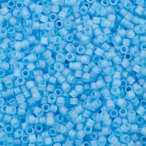 #11 Delica Seed Beads, Matte Transparent Sky Aqua Blue, DB861-TB, Approx 1440 Beads, 1 two inch tube, 7.2 grams
