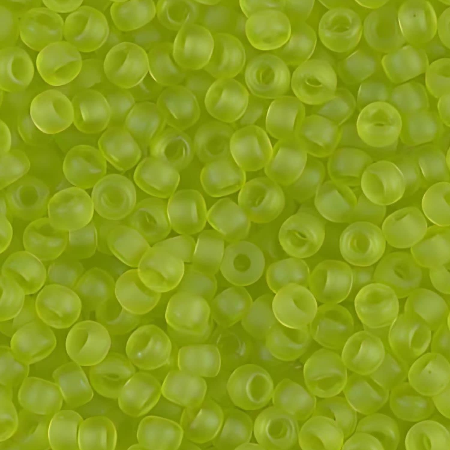 #8 Miyuki Seed Beads - Matte Transparent Chartreuse, 8-9143F-TB, Approx 858 Beads/22 Grams, 1 five inch tube