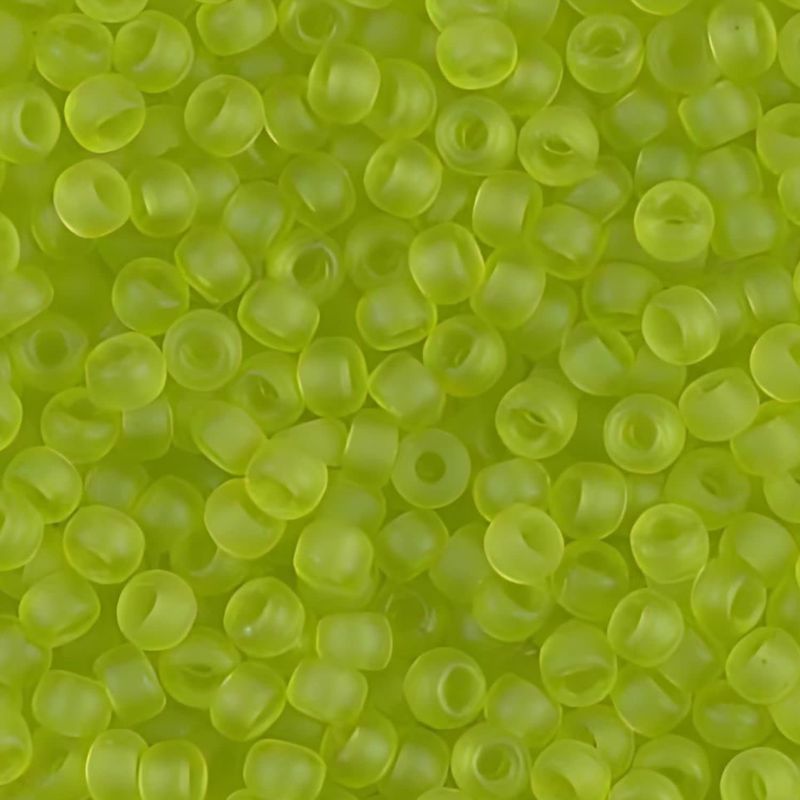 #8 Miyuki Seed Beads - Matte Transparent Chartreuse, 8-9143F-TB, Approx 858 Beads/22 Grams, 1 five inch tube