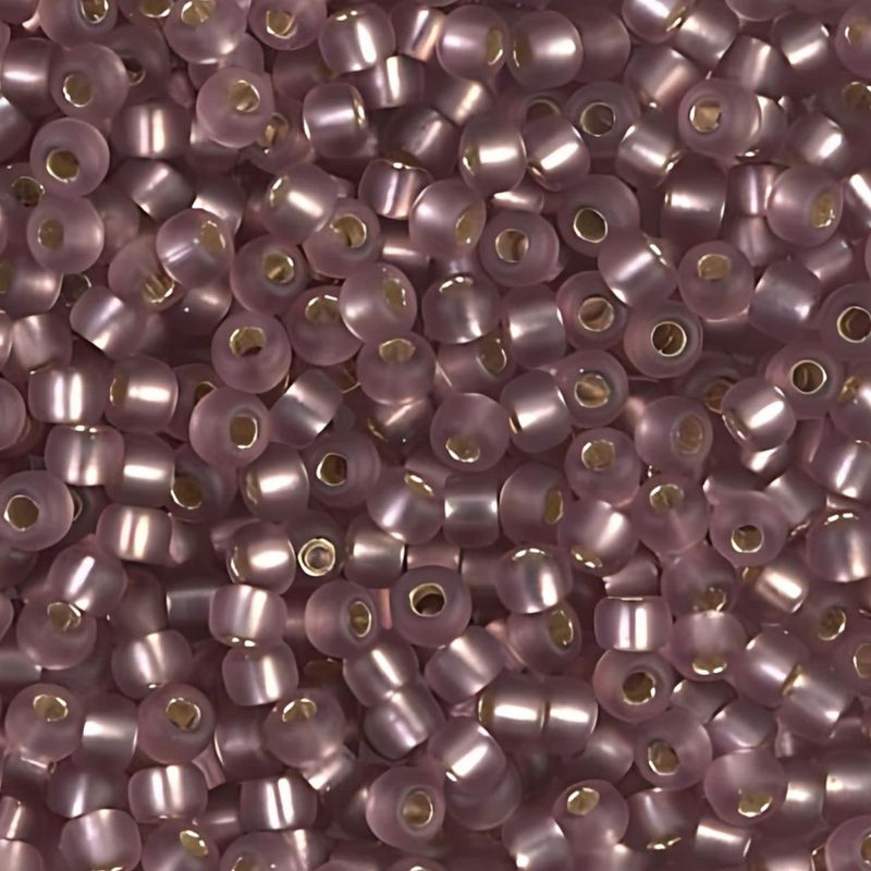 #8 Miyuki Seed Beads - Matte Silver Lined Smoky Amethyst, 8-912F-TB, Approx 858 Beads/22 Grams, 1 five inch tube