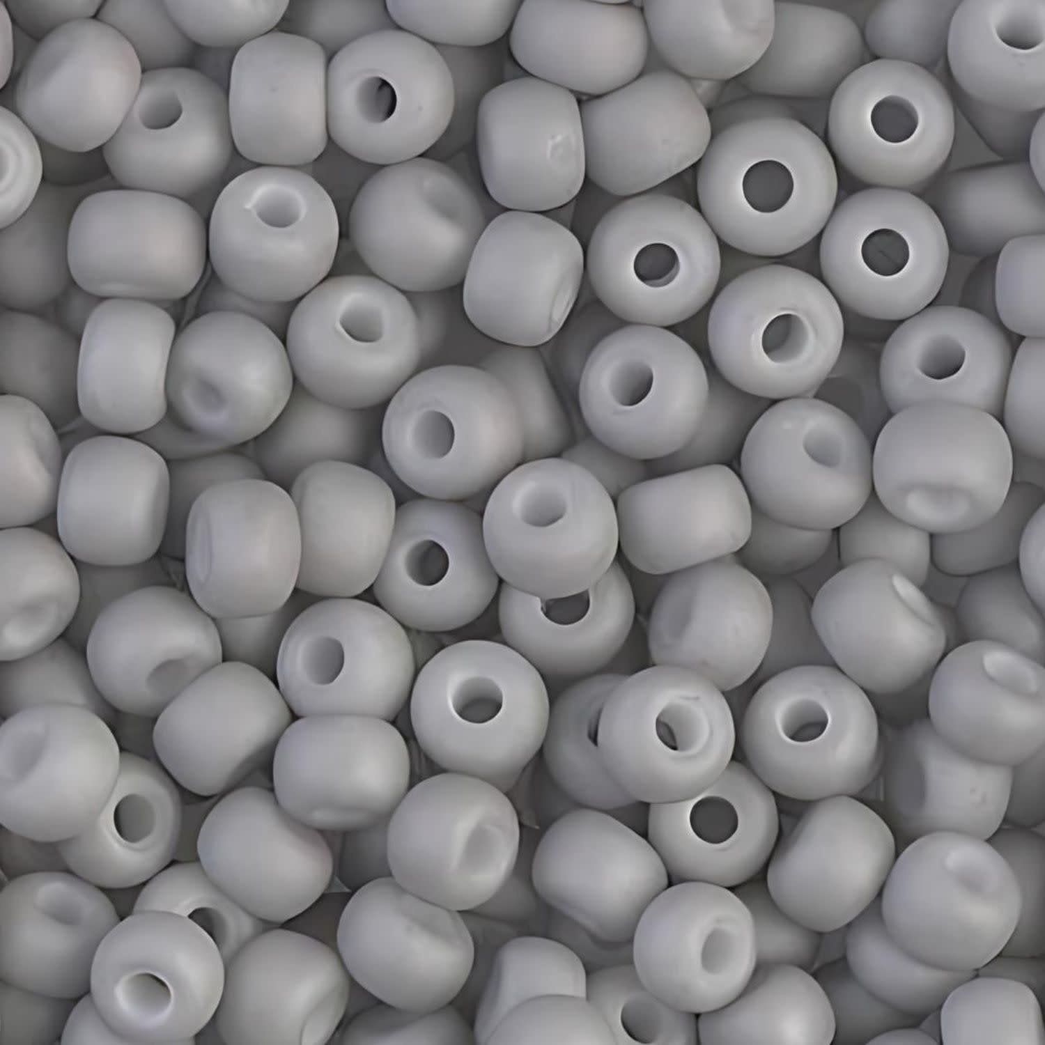#6 Miyuki Seed Beads - Matte Opaque Grey, 6-91240-TB, Approx 240 Beads, 1 five inch tube, 20 grams