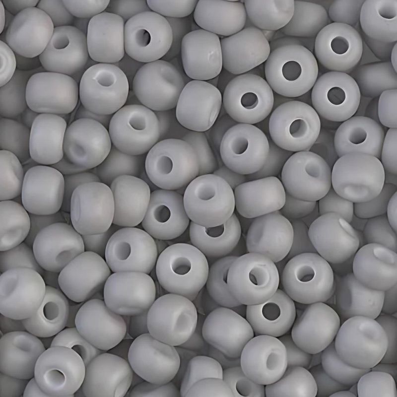 #6 Miyuki Seed Beads - Matte Opaque Grey, 6-91240-TB, Approx 240 Beads, 1 five inch tube, 20 grams