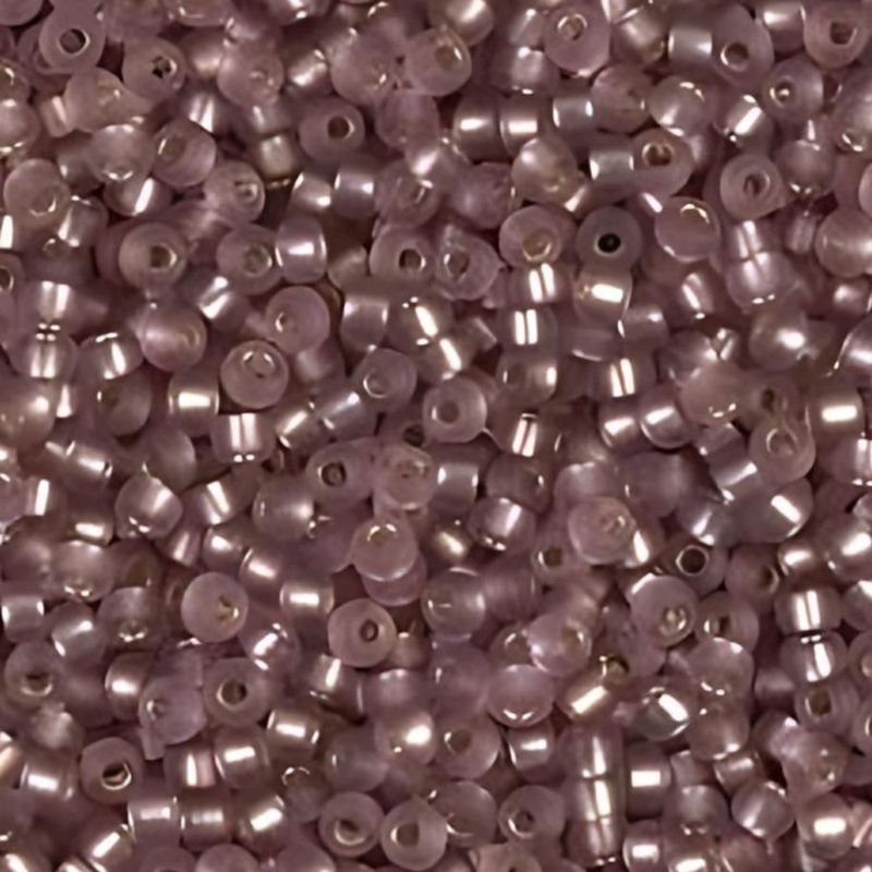 #6 Miyuki Seed Beads - Matte Silver Lined Smoky Amethyst, 6-912F-TB, Approx 240 Beads, 1 five inch tube, 20 grams