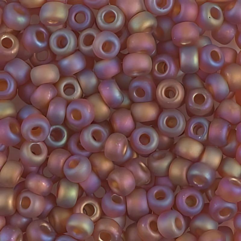 #6 Miyuki Seed Beads - Matte Transparent  Dark Topaz Rainbow/AB, 6-9134FR-TB, Approx 240 Beads, 1 five inch tube, 20 grams