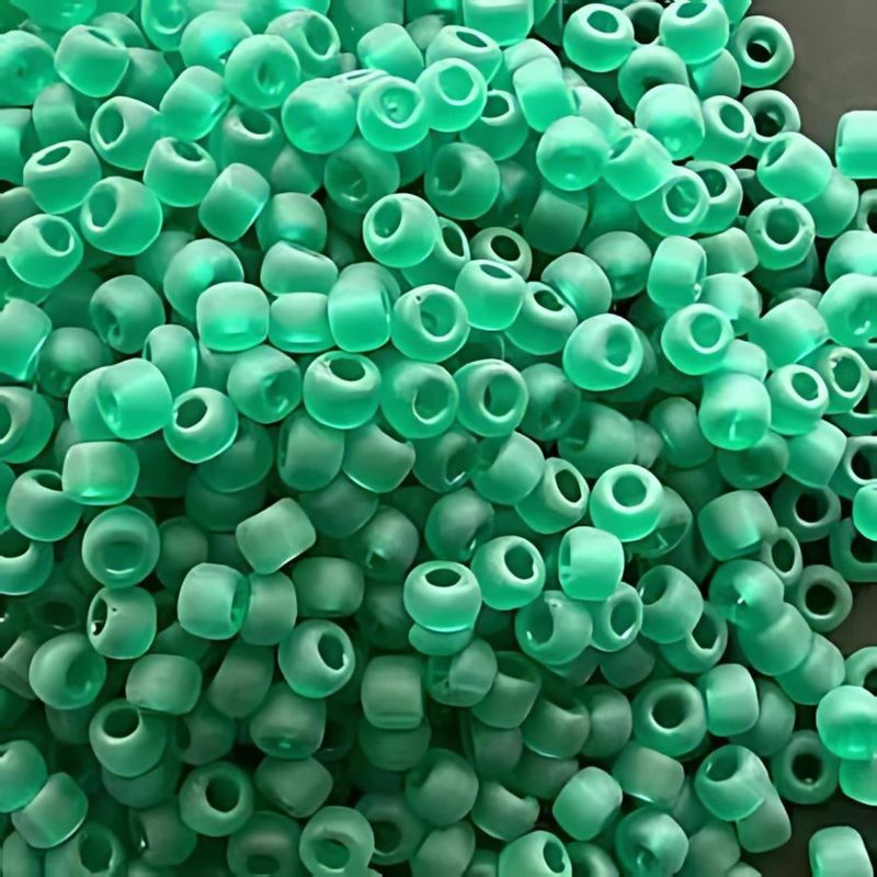#6 Miyuki Seed Beads - Matte Transparent Green, 6-9146F-TB, Approx 240 Beads, 1 five inch tube, 20 grams