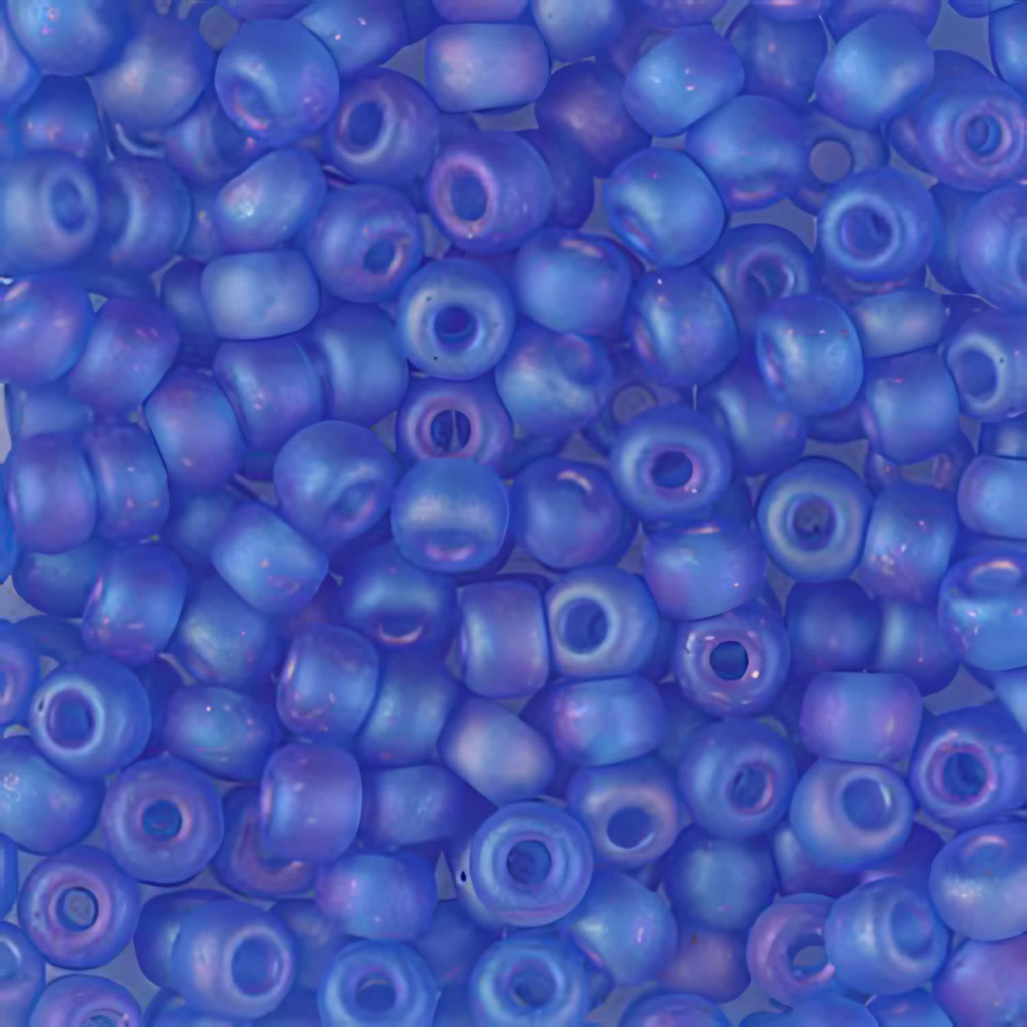 #6 Miyuki Seed Beads - Matte  Transparent Sapphire Blue Rainbow/AB, 6-9150FR-TB, Approx 240 Beads, 1 five inch tube, 20 grams
