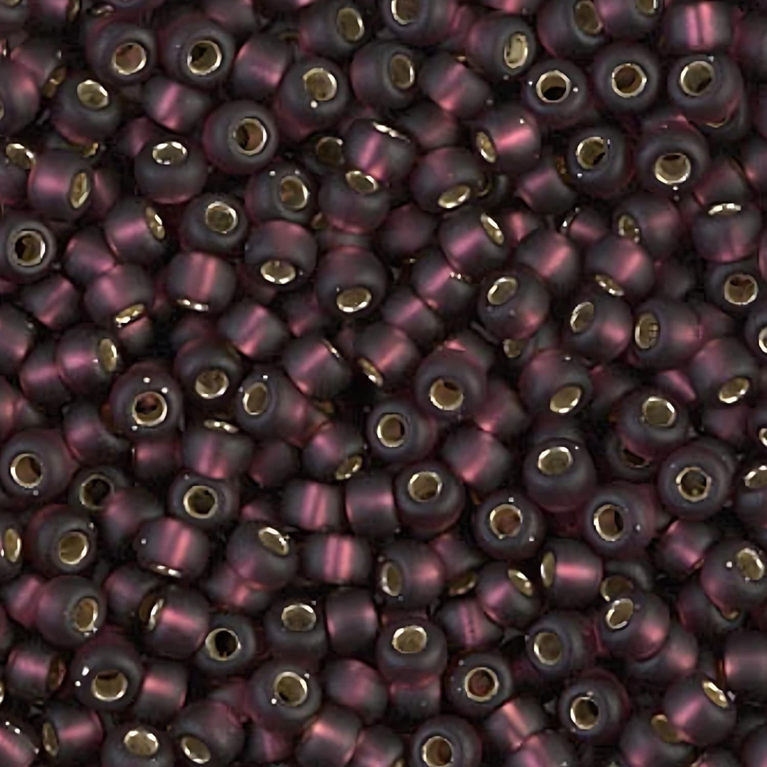 #11 Miyuki Seed Beads - Matte Silver Lined Dark Smoky Amethyst, 11-913F-TB, Approx 24 Grams, 1 five inch tube