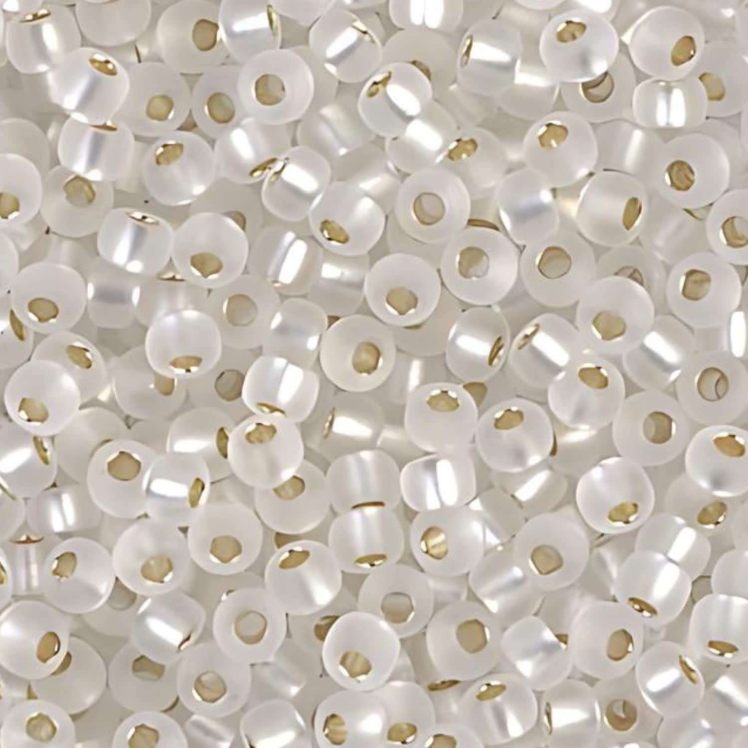 #8 Miyuki Seed Beads - Matte Silver Lined Crystal, 8-91F-TB, Approx 858 Beads/22 Grams, 1 five inch tube