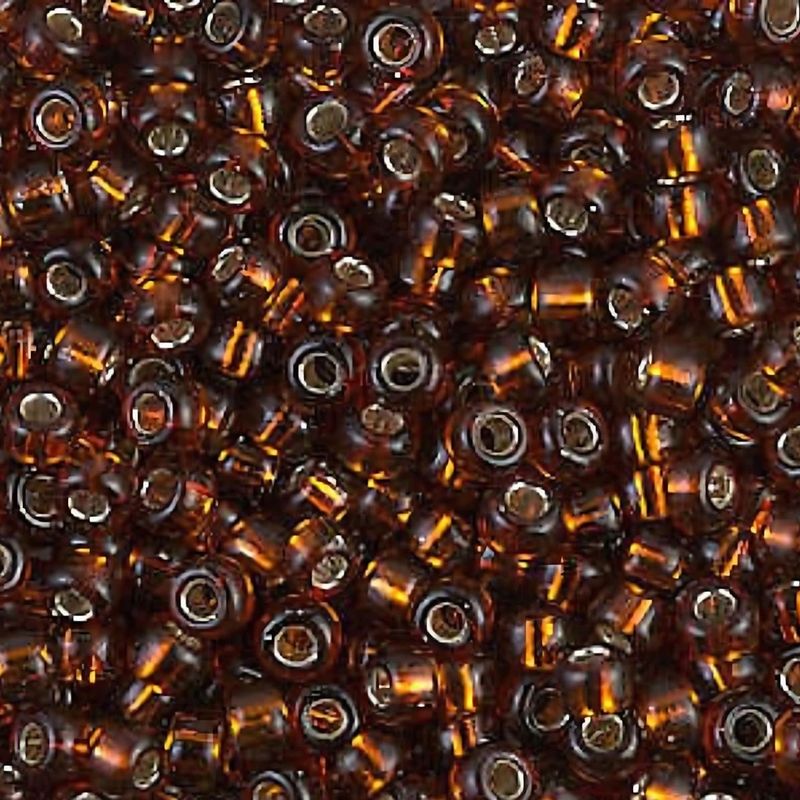 #8 Miyuki Seed Beads - Silver Lined Dark Topaz Brown, 8-95-TB, Approx 858 Beads/22 Grams, 1 five inch tube