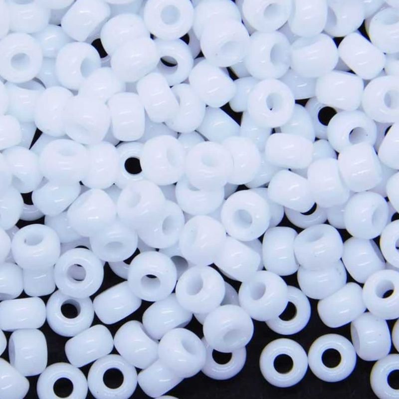 #8 Miyuki Seed Beads - Opaque White, 8-9402-TB, Approx 858 Beads/22 Grams, 1 five inch tube