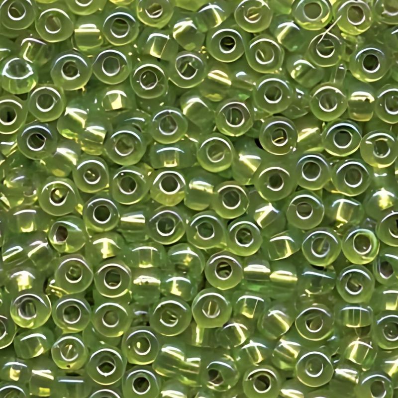 #6 Miyuki Seed Beads - Silver Lined Chartreuse Rainbow/AB, 6-91014-TB, Approx 240 Beads, 1 five inch tube, 20 grams