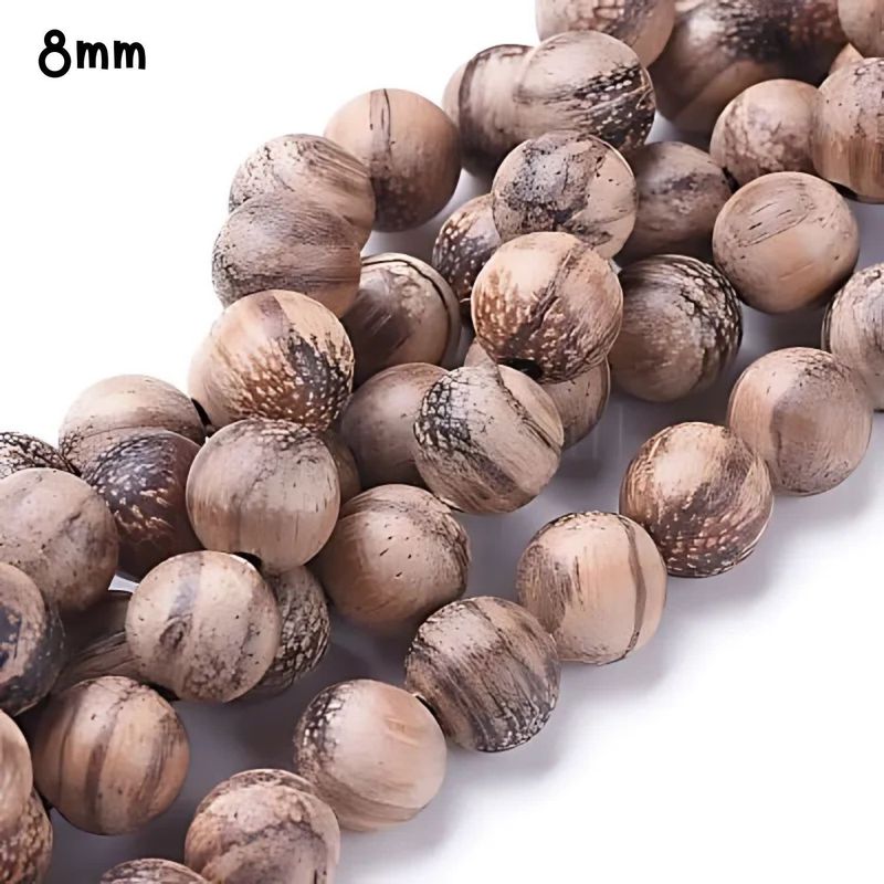 8mm Natural Rosy Brown Wood Beads, 15&quot; Strand, Approx 50pcs, Hole 1.5mm, 23gms/0.81oz