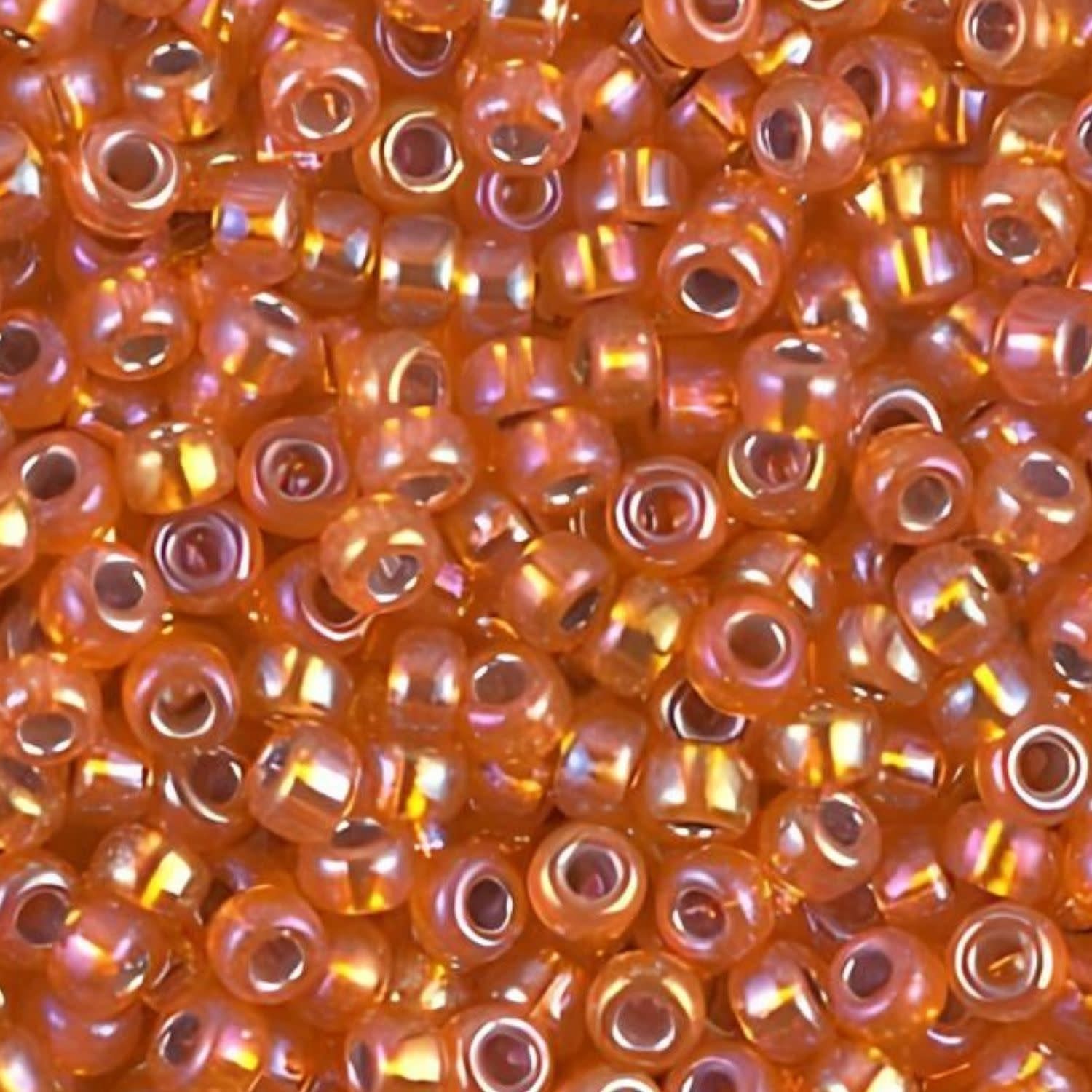 #11 Miyuki Seed Beads - Silver Lined Orange Ab, 11-91008-TB, Approx 24 Grams, 1 five inch tube