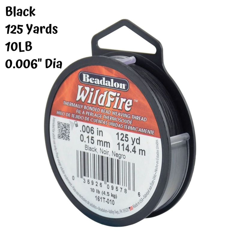10Lb Wildfire, Black, 125 Yards, 0.006&#39;&#39;/0.15mm Diameter, 56gms/2oz