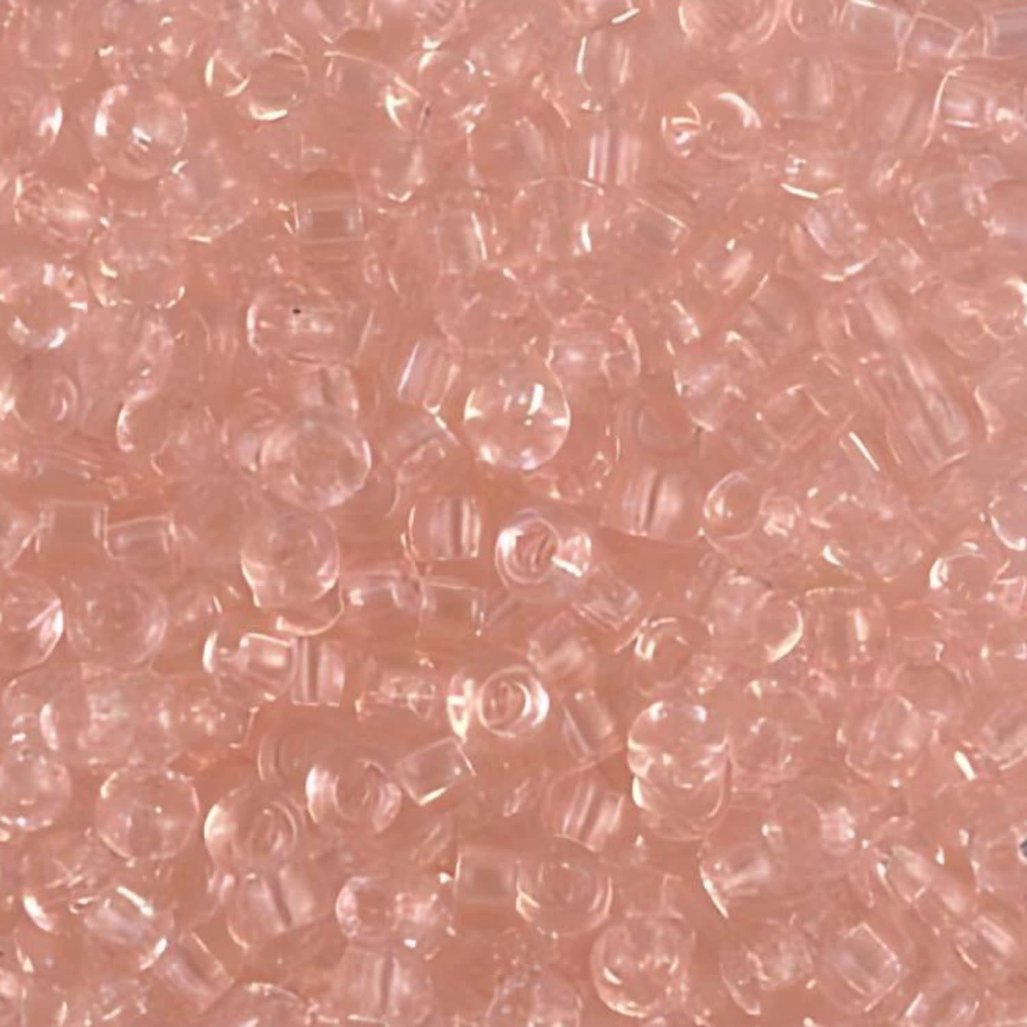 #8 Miyuki Seed Beads - Transparent Light Tea Rose, 8-9155-TB, Approx 858 Beads/22 Grams, 1 five inch tube