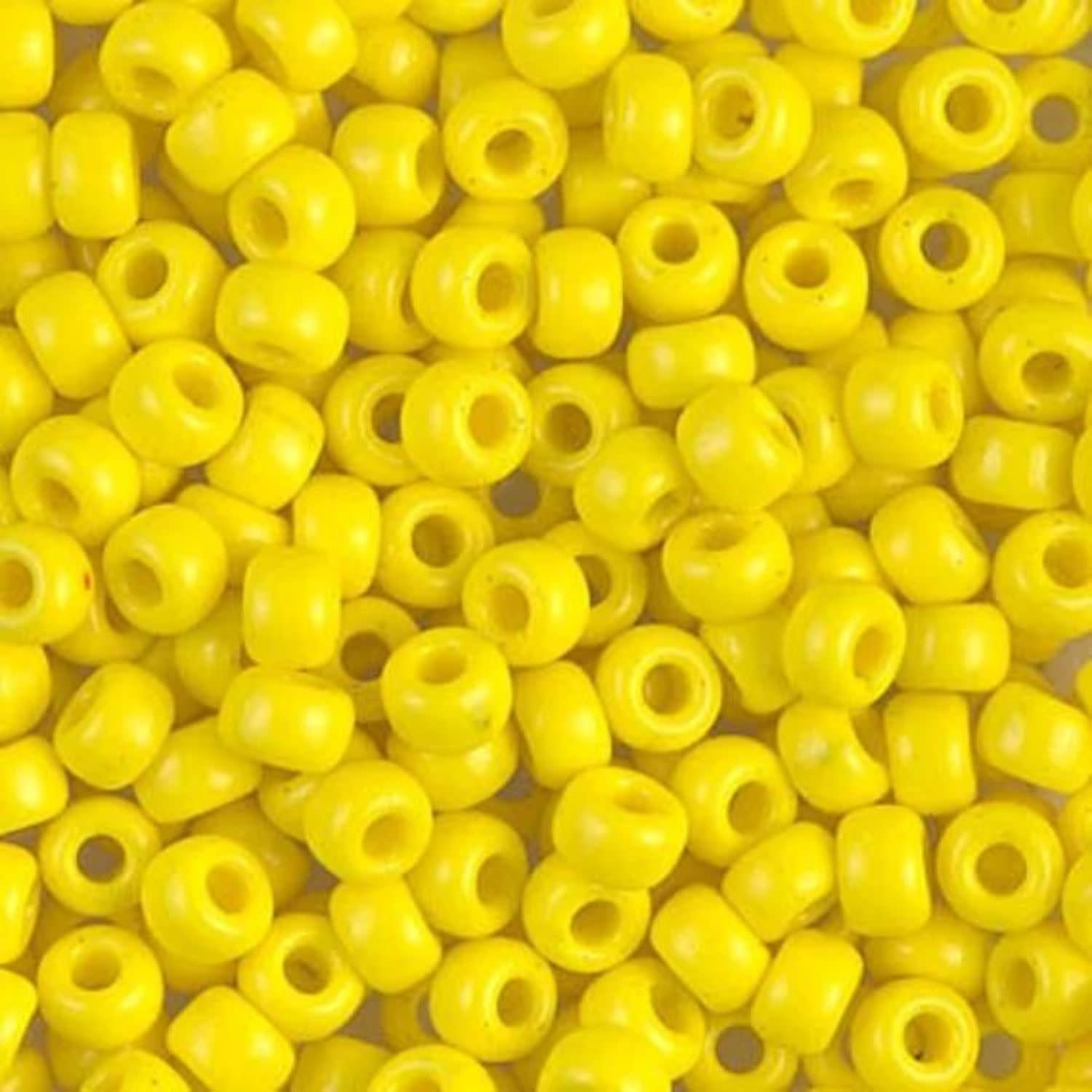 #8 Miyuki Seed Beads - Opaque Yellow, 8-9404-TB, Approx 858 Beads/22 Grams, 1 five inch tube