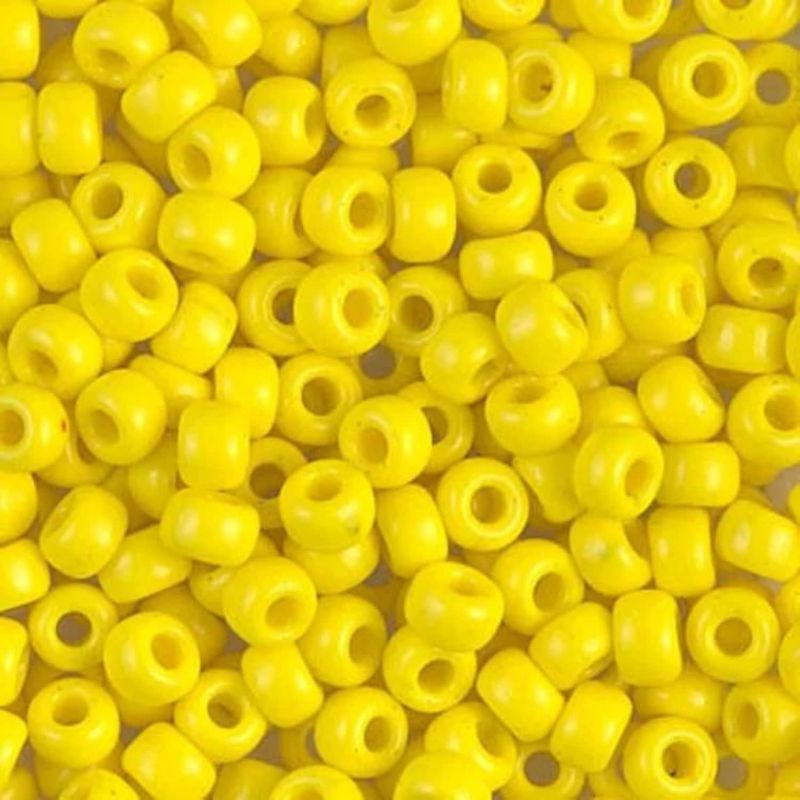 #8 Miyuki Rocailles Seed Beads - Opaque Yellow, Approx 440 Beads, 10 Grams/0.35oz