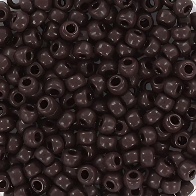 #8 Miyuki Rocailles Seed Beads - Opaque Chocolate Brown, Approx 440 Beads, 10 Grams/0.35oz