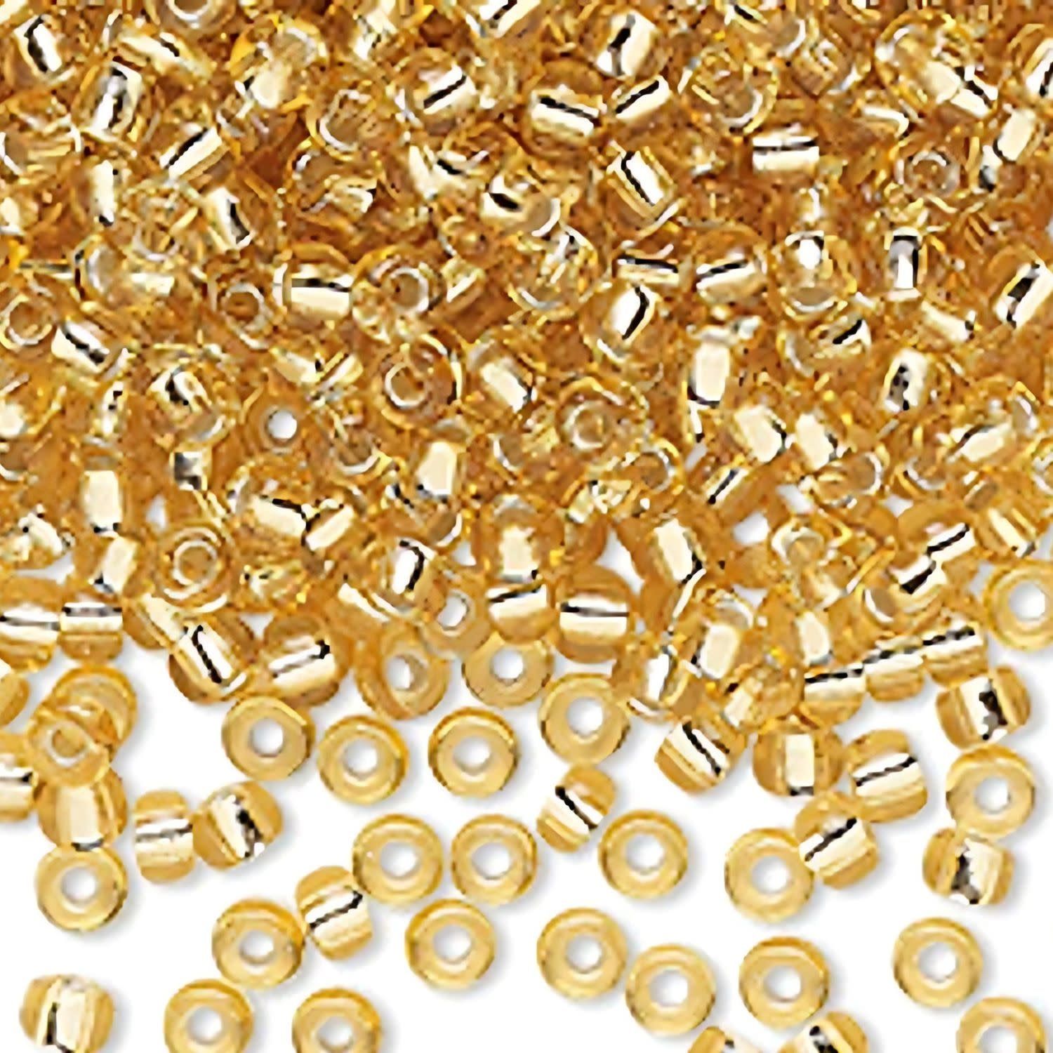 #8 Miyuki Seed Beads - Silver Lined Gold, 8-93-TB, Approx 858 Beads/22 Grams, 1 five inch tube