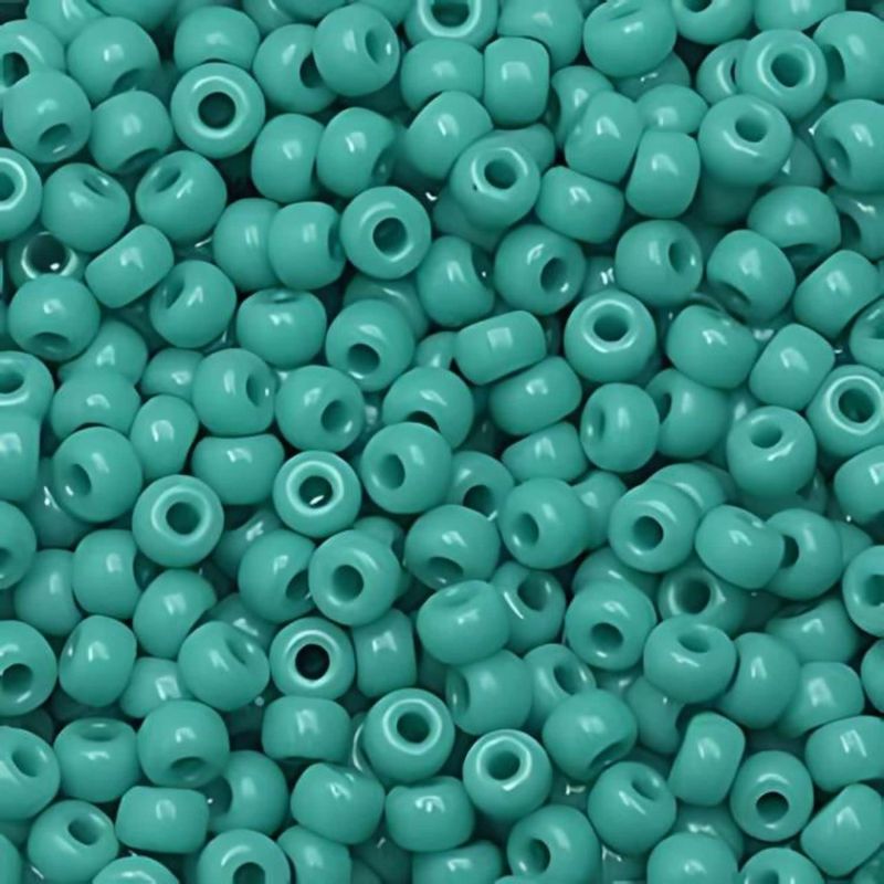 #8 Miyuki Rocailles Seed Beads - Opaque Turquoise Green, Approx 440 Beads, 10 Grams/0.35oz