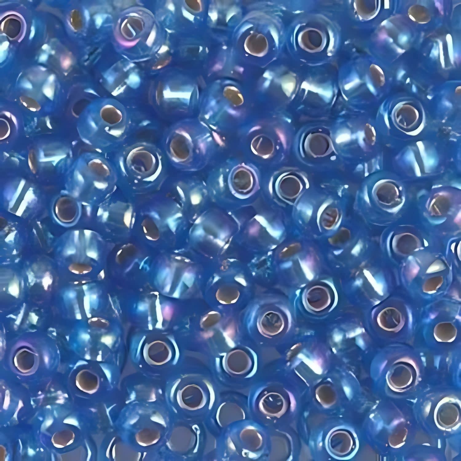 #6 Miyuki Seed Beads - Silver Lined Sapphire Rainbow/AB, 6-91019-TB, Approx 240 Beads, 1 five inch tube, 20 grams