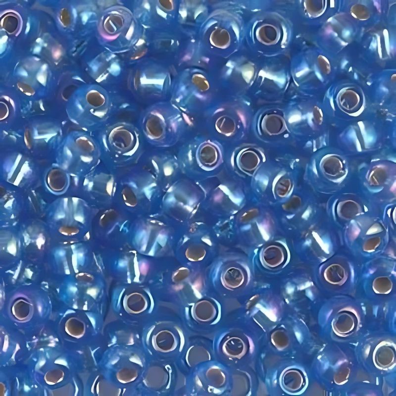 #6 Miyuki Seed Beads - Silver Lined Sapphire Rainbow/AB, 6-91019-TB, Approx 240 Beads, 1 five inch tube, 20 grams