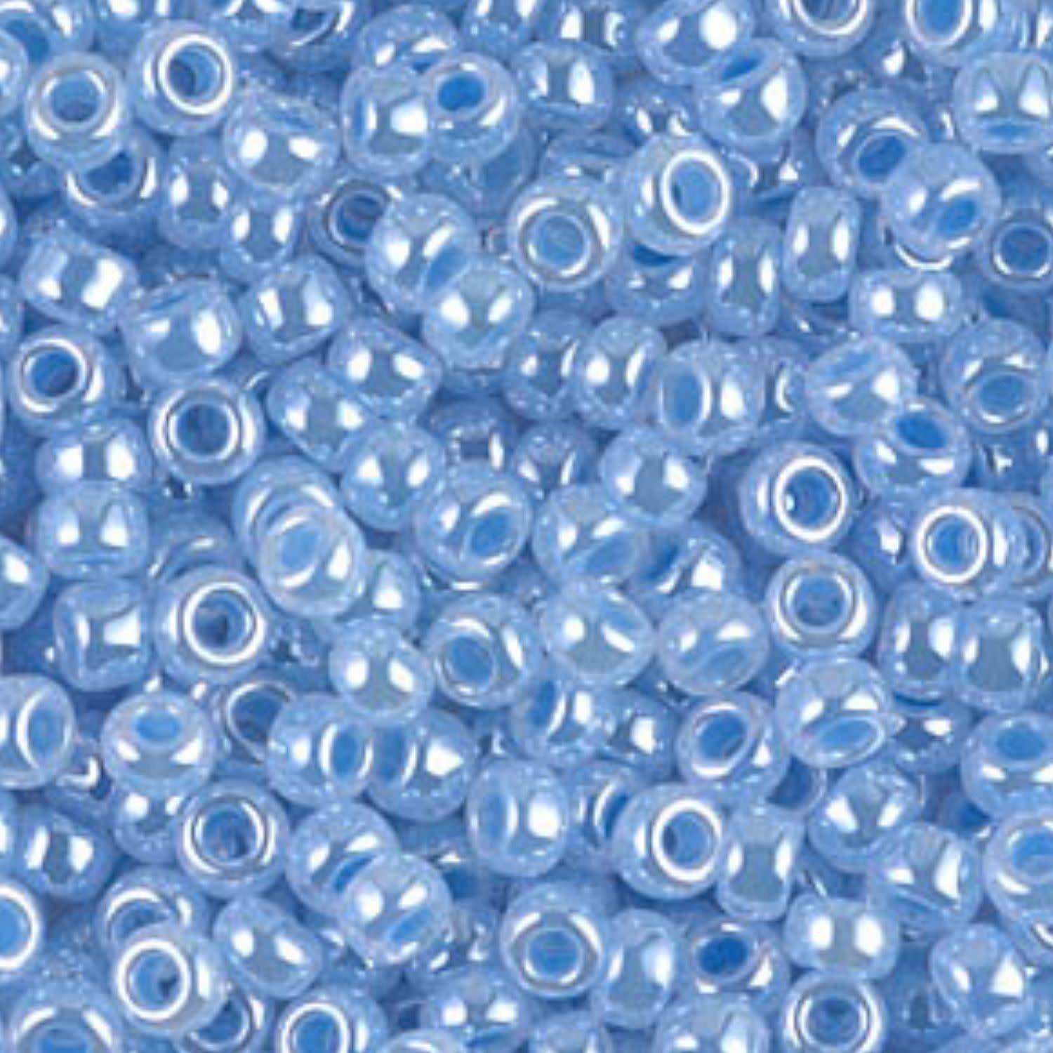 #8 Miyuki Seed Beads - Sky Blue Ceylon, 8-9524-TB, Approx 858 Beads/22 Grams, 1 five inch tube