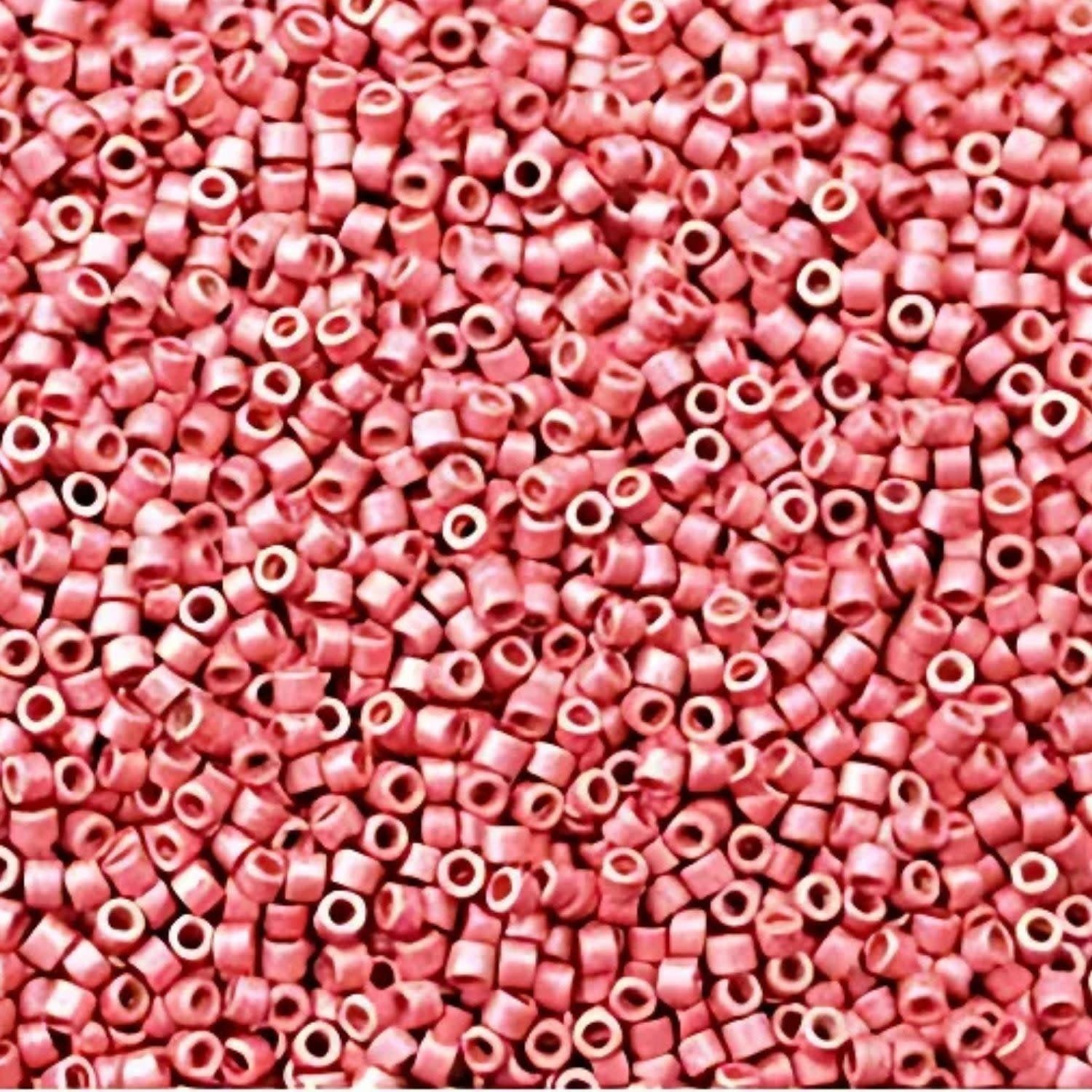 #11 Delica Seed Beads, Duracoat Galvanized Matte Light Cranberry, DB1841F-TB, Approx 1440 Beads, 1 two inch tube, 7.2 grams