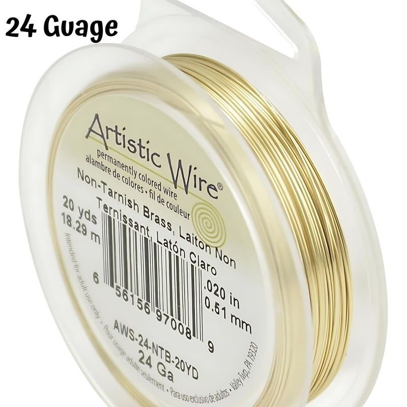 24 Gauge Tarnish Resistant, Brass  Copper Wire, 60ft/20yds