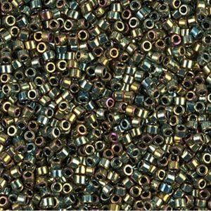 #11 Delica Seed Beads, Metallic Green, DB024-TB, Approx 1440 Beads, 1 two inch tube, 7.2 grams