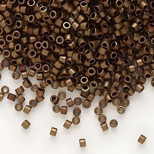#11 Delica Seed Beads, Matte Metallic Bronze Gold Iris, DB1051-TB, Approx 1440 Beads, 1 two inch tube, 7.2 grams